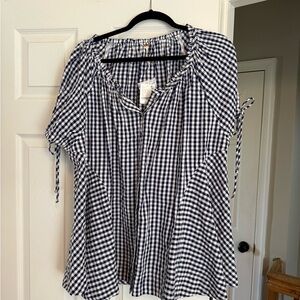 NWT Free People Gingham Checkered Top